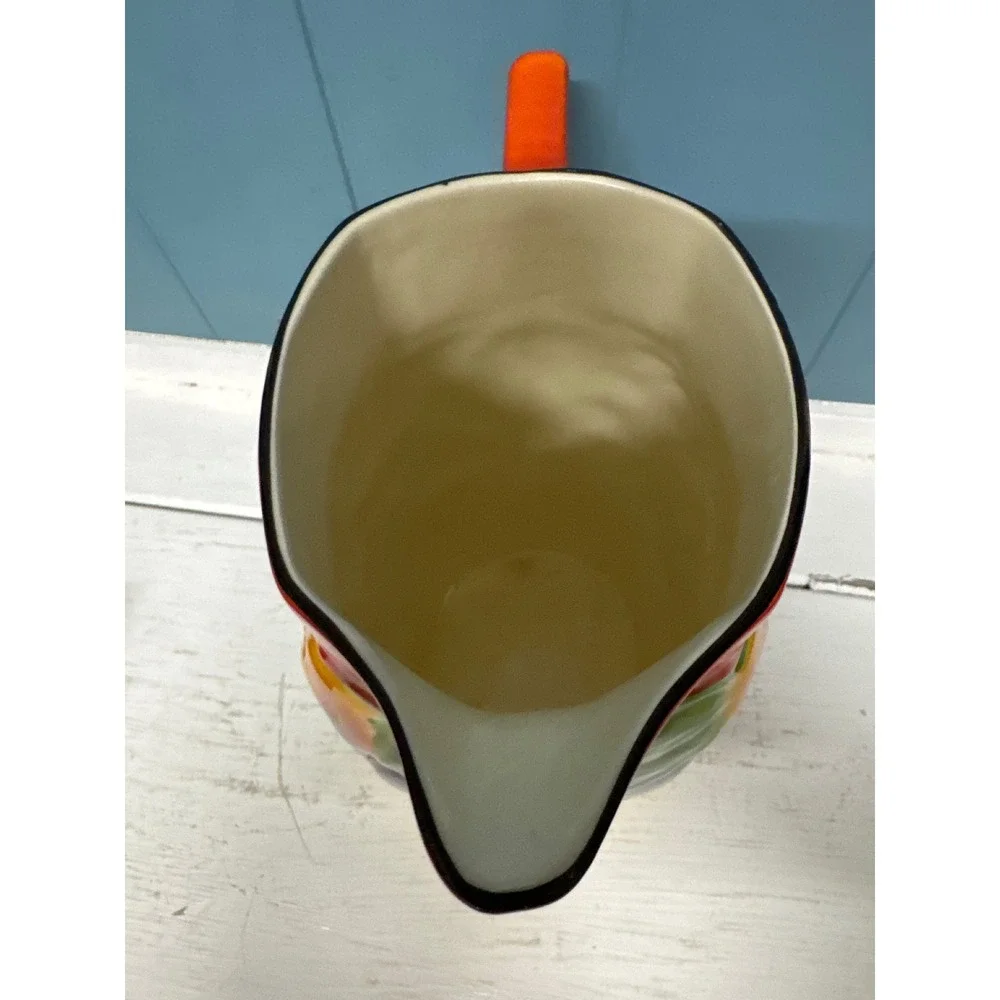 Ditmar Urbach Czechoslovakia Fruit Pitcher Vintage Ceramic Bern Red Yellow Grape